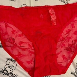 Victoria's Secret Vibrant Red Sheer Panties